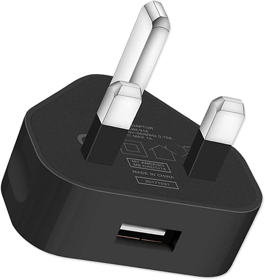 USB UK Mains Plug Black 1.25AM INC MICRO/MINI ADP K38063EU