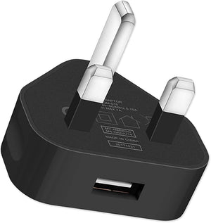 USB UK Mains Plug Black 1.25AM INC MICRO/MINI ADP K38063EU