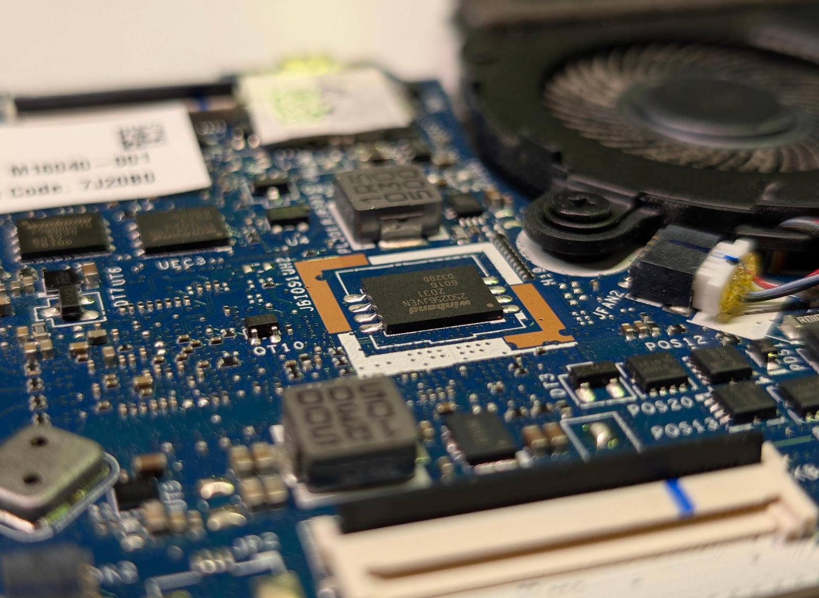 Close up on Laptop Motherboard