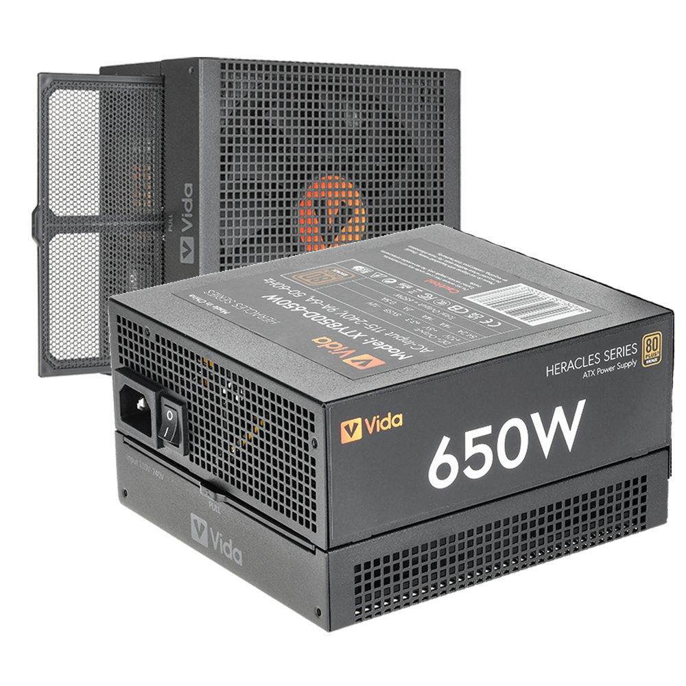 Vida 650W ATX Heracles 80+ Bronze (White) PSU 14CM Fan